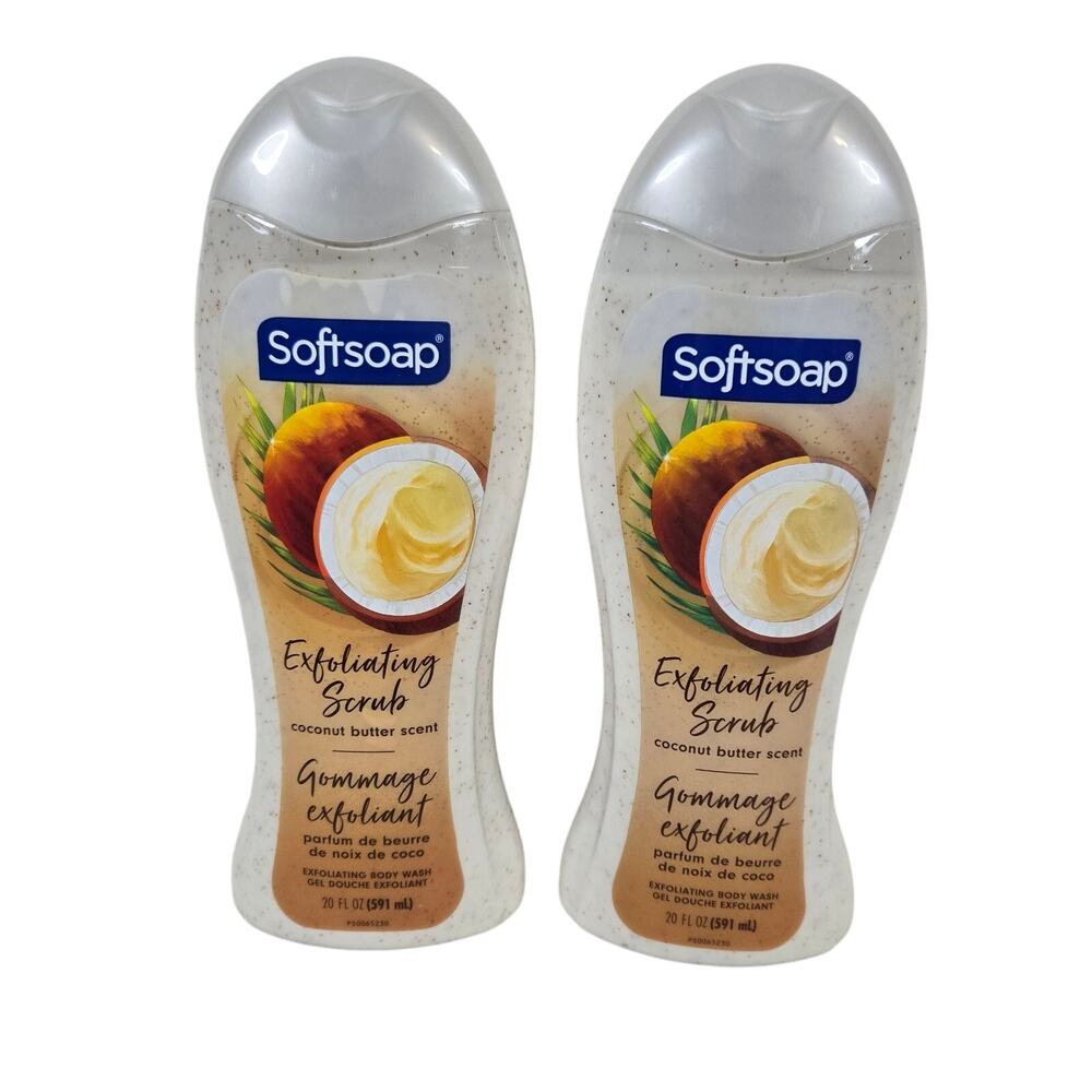 Softsoap Body wash Exfoliating Scrub Coconut Butter 20 oz NEW 2 pack